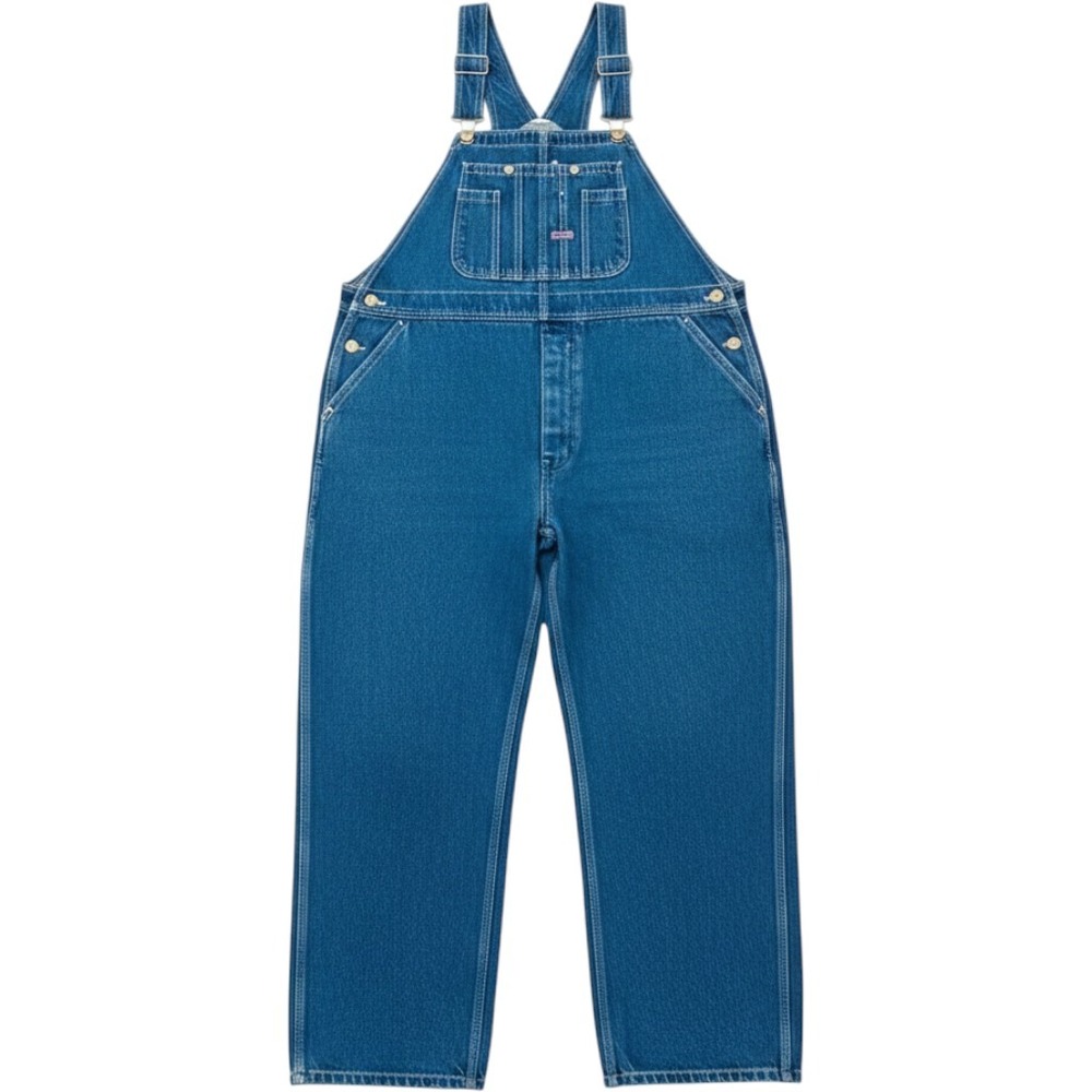 Big Smith Denim Bib Overalls Mens L Blue Workwear Carpenter Dungarees Workwear